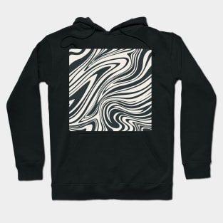 Groovy Swirling Liquid Pattern - Navy and Cream Hoodie